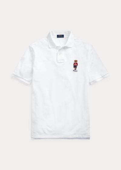 Polos Polo Ralph Lauren Hombre Blancos - Classic Polo Sport Bear - MFVTB3067